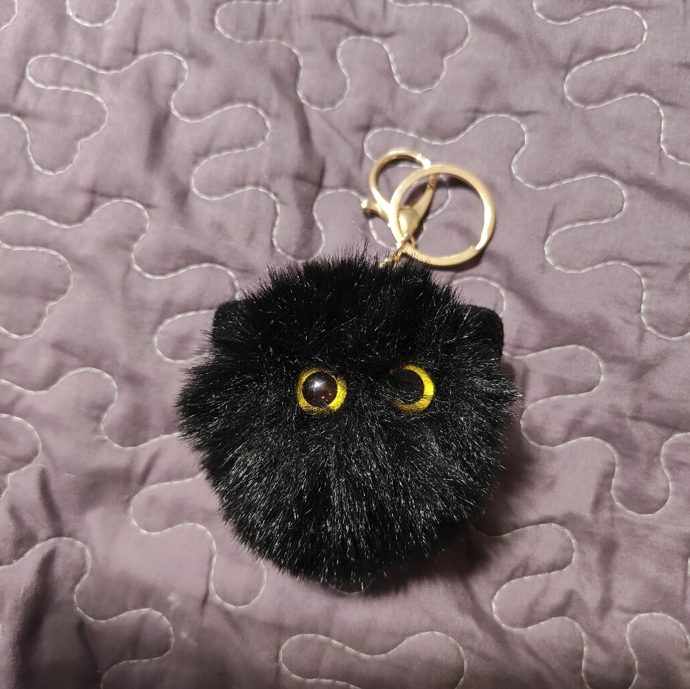 Halloween Black Cat Bag Charm Keychain - Picture 3 of 3